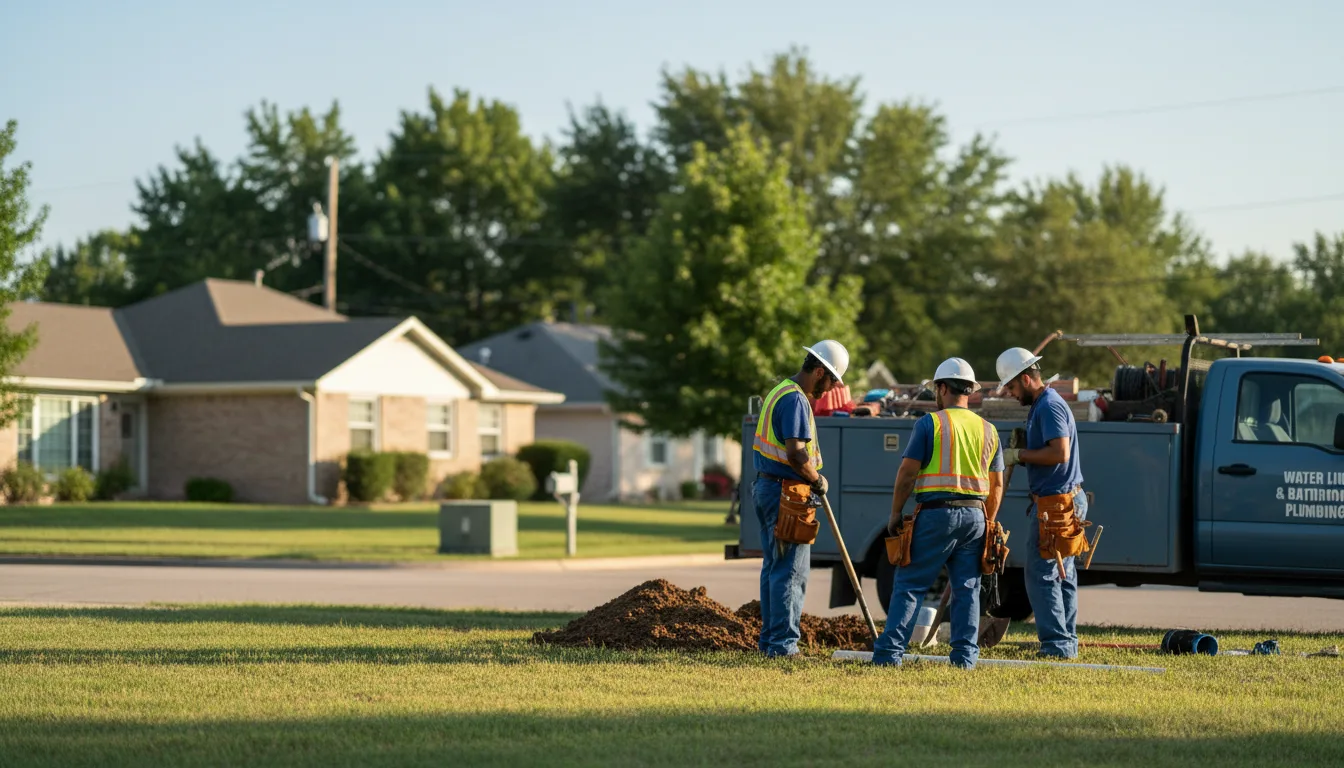 Residential water line and bathroom plumbing service in Bellflower, MO